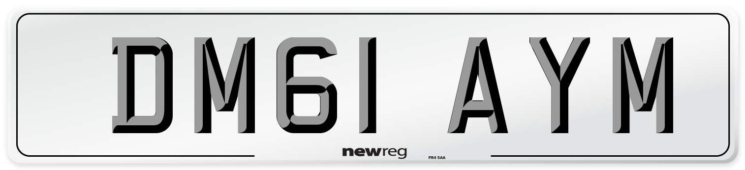 DM61 AYM Number Plate from New Reg